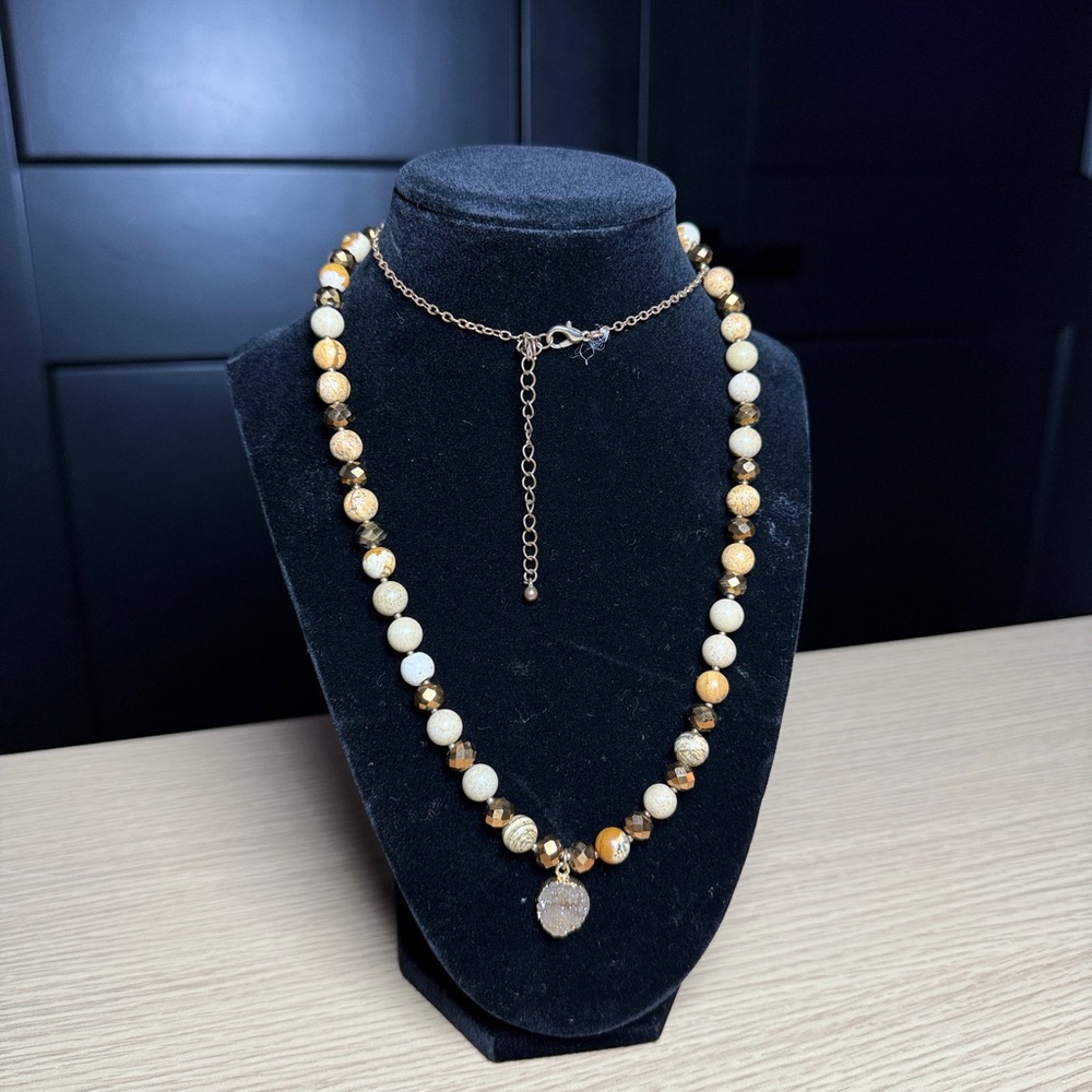 ELEGANT LONG BEADED CRYSTAL NECKLACE RARE VINTAGE PRETTY AESTHETIC JEWELRY